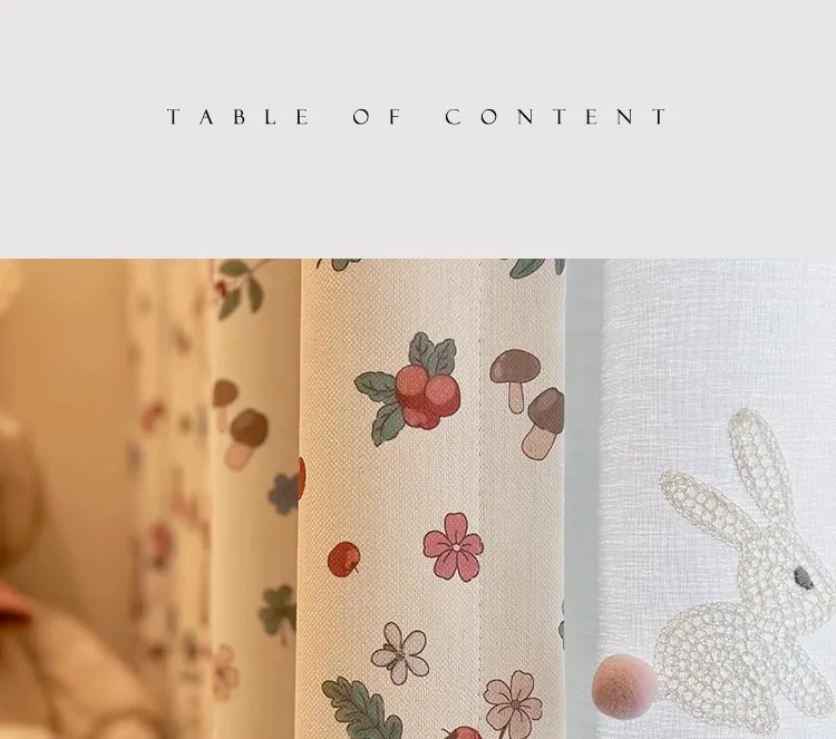 Little Flower Rabbit Cream French Children's Room Cute Cartoon Princess Girl Bedroom Blackout Skirt Curtain Design