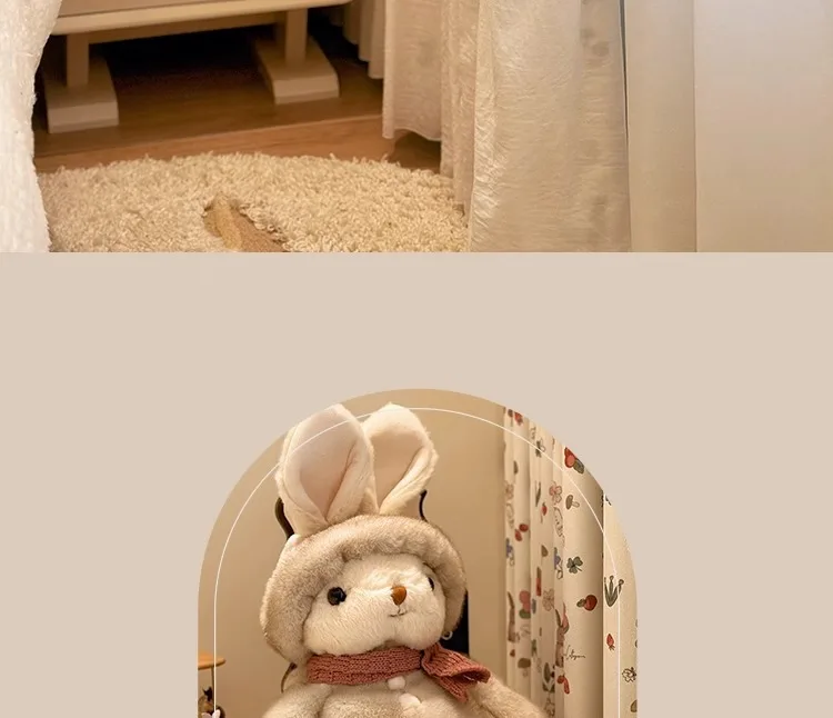 Little Flower Rabbit Cream French Children's Room Cute Cartoon Princess Girl Bedroom Blackout Skirt Curtain Design