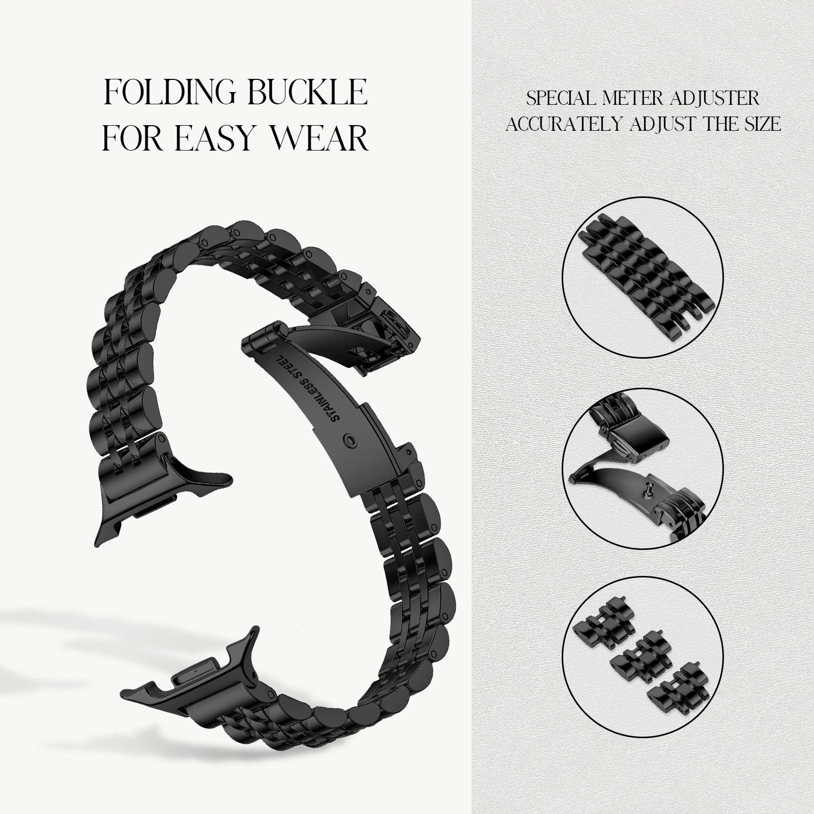 Stainless steel Straps for Samsung Galaxy watch 9/8 classic 40mm 44mm 46mm Metal Wrist Link bracelet correa Galaxy watch 8 Bands