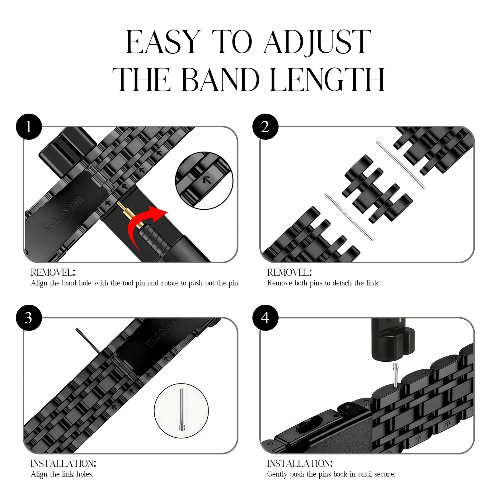 Stainless steel Straps for Samsung Galaxy watch 9/8 classic 40mm 44mm 46mm Metal Wrist Link bracelet correa Galaxy watch 8 Bands