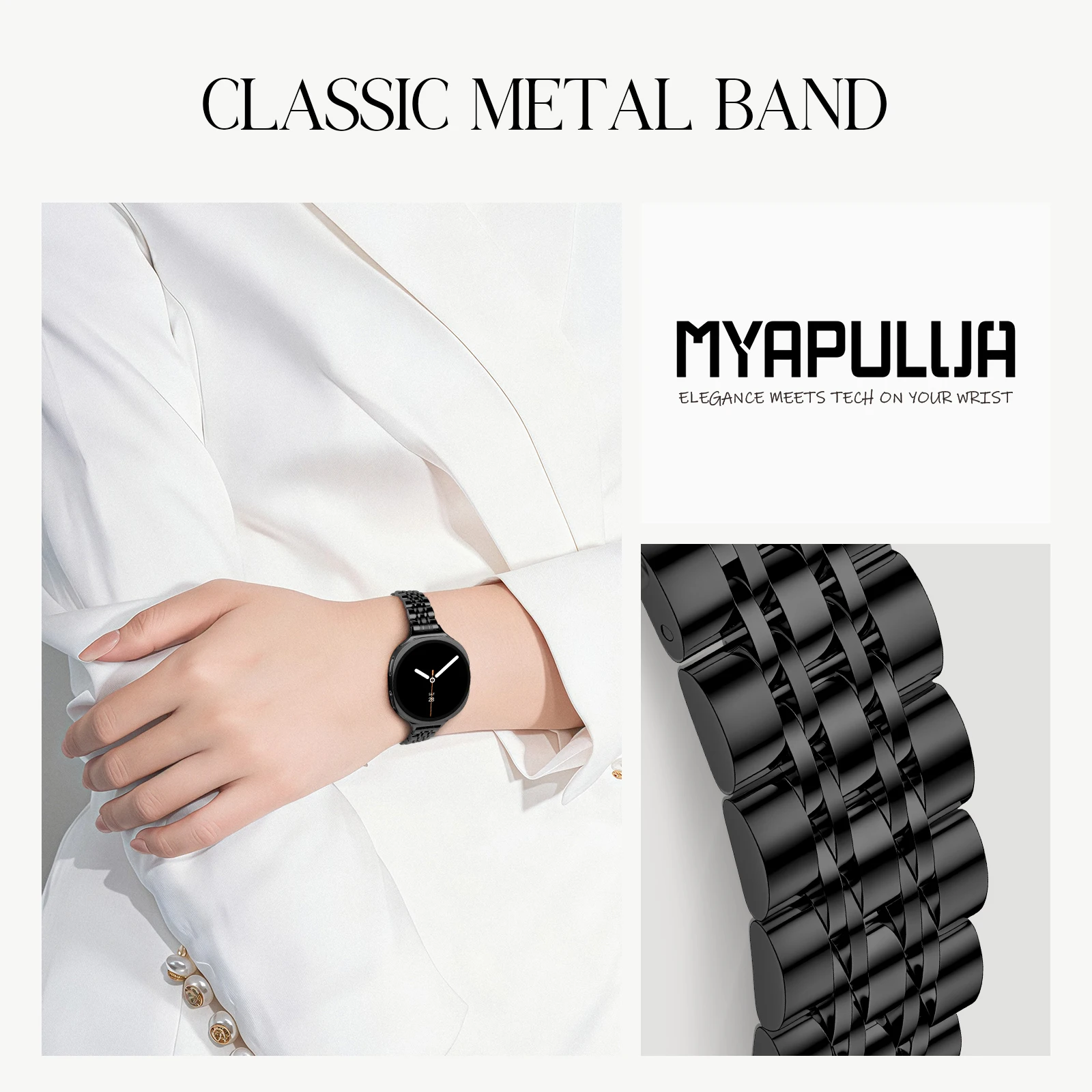 Stainless steel Straps for Samsung Galaxy watch 9/8 classic 40mm 44mm 46mm Metal Wrist Link bracelet correa Galaxy watch 8 Bands