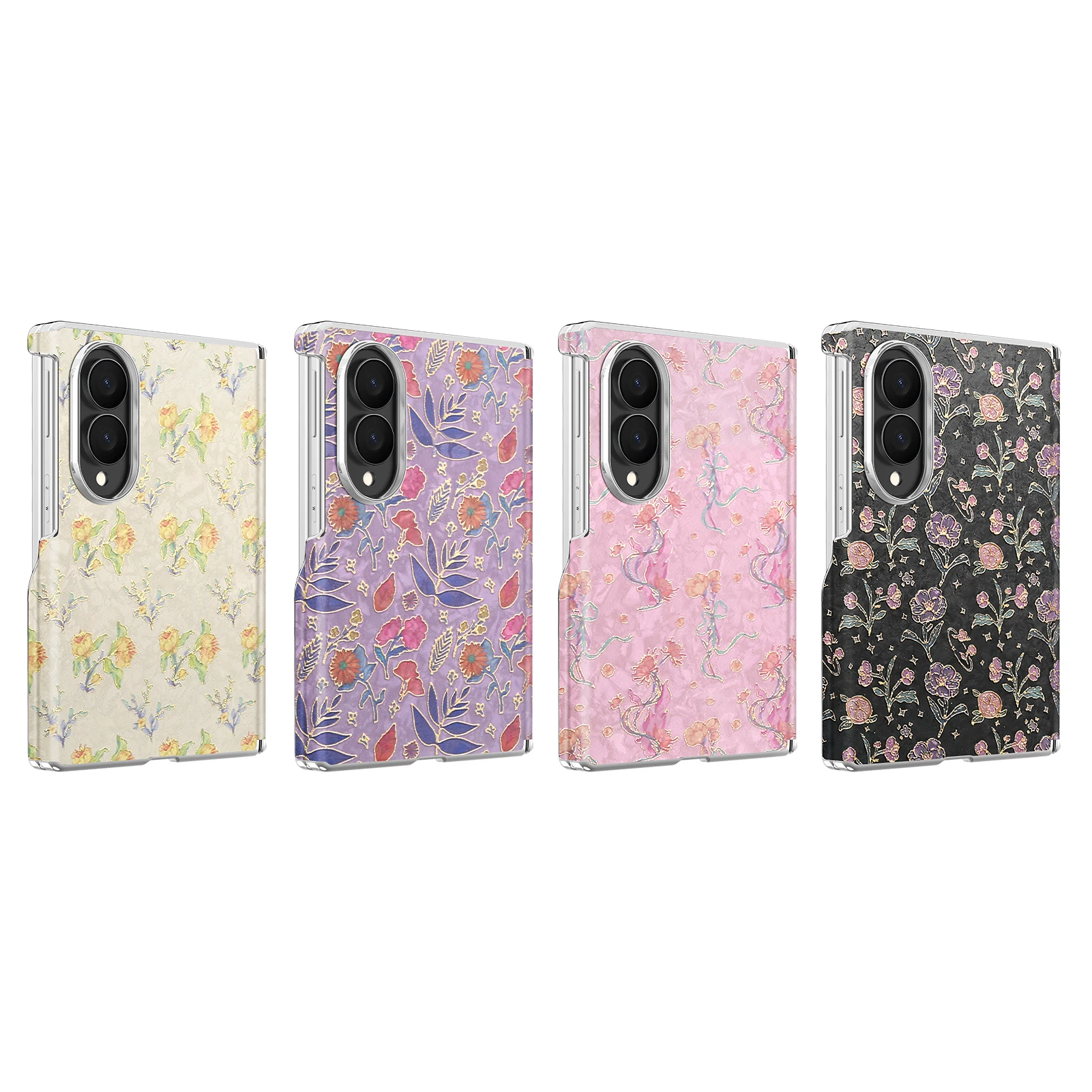 Fashionable Magnetic Floral PC Phone Case for Samsung Z Fold 8 Wide Shockproof for Magsafe Dual Axis Protection Slim fit Cover