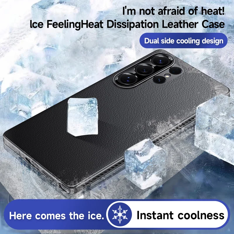Luxury Business Magnetic Vegan Leather Case for Samsung S26 Ultra 25 24 Side Heat Dissipation Shockproof  For Magsafe Slim Cover
