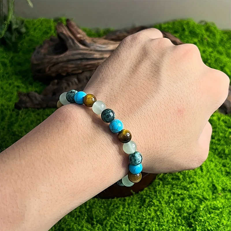 Natural Stone Symbolic Beaded Bracelet Women Men Anxiety Relief Protection Money Spiritual Inner Self-Love Jewelry