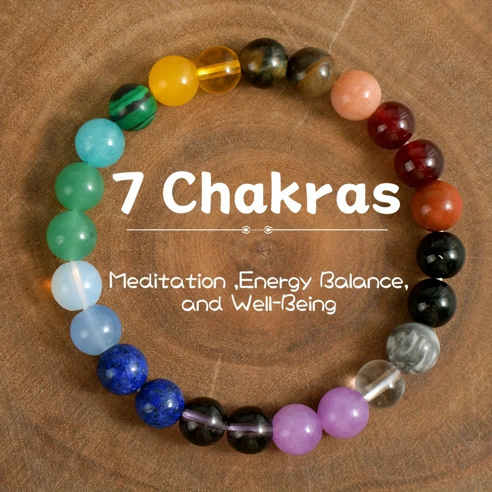 Natural Stone Symbolic Beaded Bracelet Women Men Anxiety Relief Protection Money Spiritual Inner Self-Love Jewelry