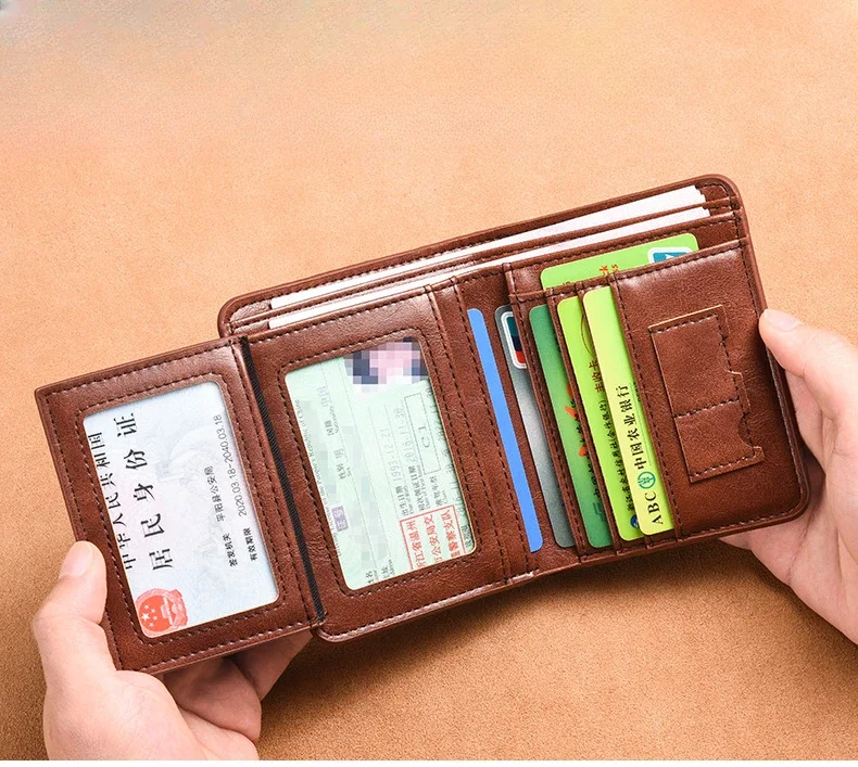 Luxury Designer Men's Wallet PU Leather Credit Card Holder Purse for Men Cardholder Wallets Male Handbag