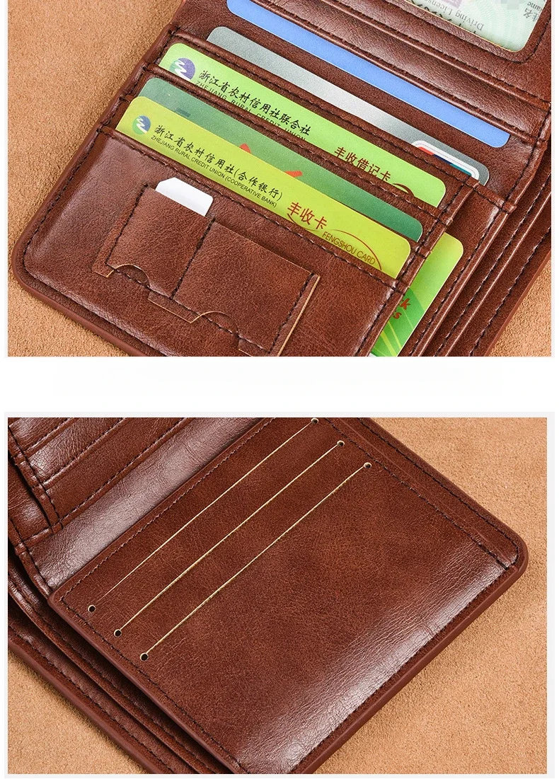 Luxury Designer Men's Wallet PU Leather Credit Card Holder Purse for Men Cardholder Wallets Male Handbag