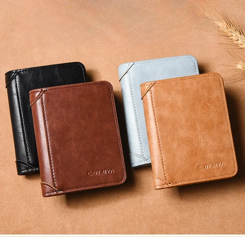 Luxury Designer Men's Wallet PU Leather Credit Card Holder Purse for Men Cardholder Wallets Male Handbag