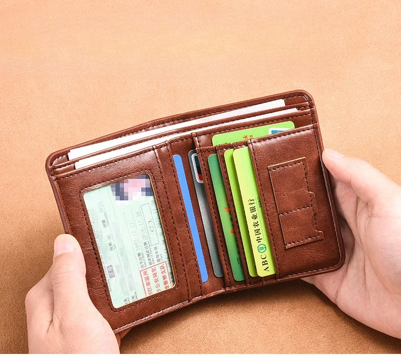 Luxury Designer Men's Wallet PU Leather Credit Card Holder Purse for Men Cardholder Wallets Male Handbag