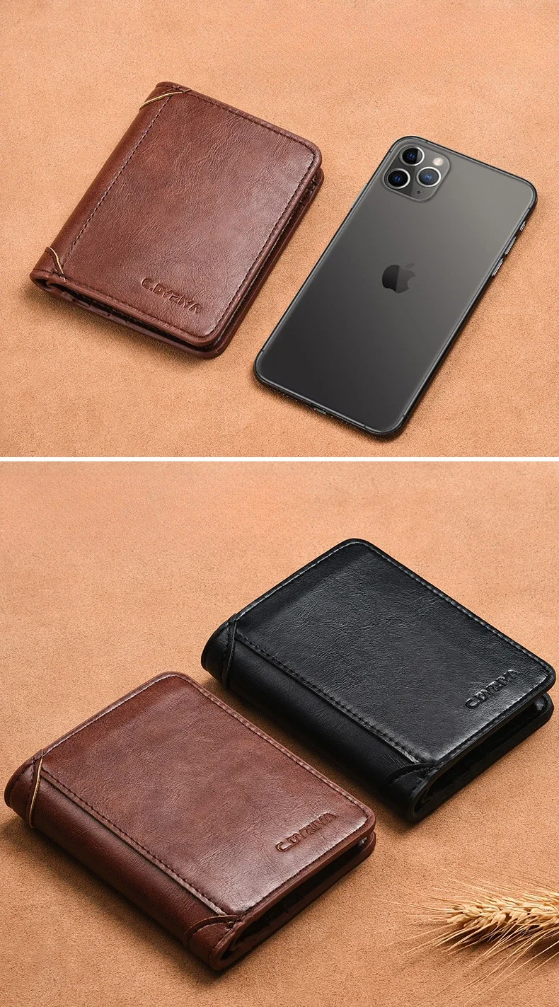 Luxury Designer Men's Wallet PU Leather Credit Card Holder Purse for Men Cardholder Wallets Male Handbag