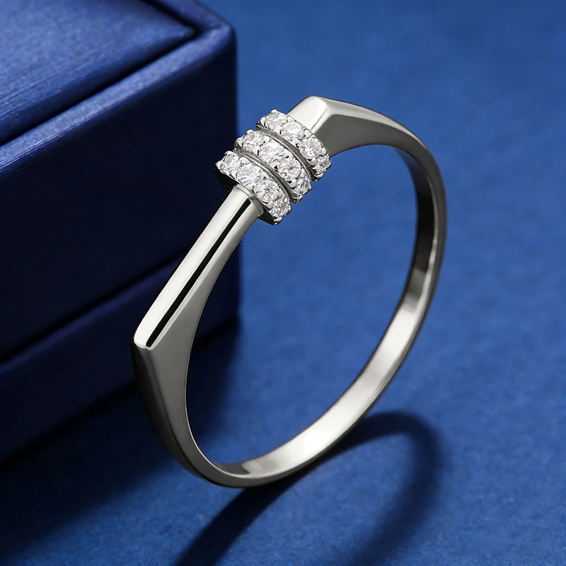 Huitan Multi-Row Cubic Zirconia Geometric Rings for Women Silver Color/Gold Color Minimalist Statement Daily Party Jewelry 2026