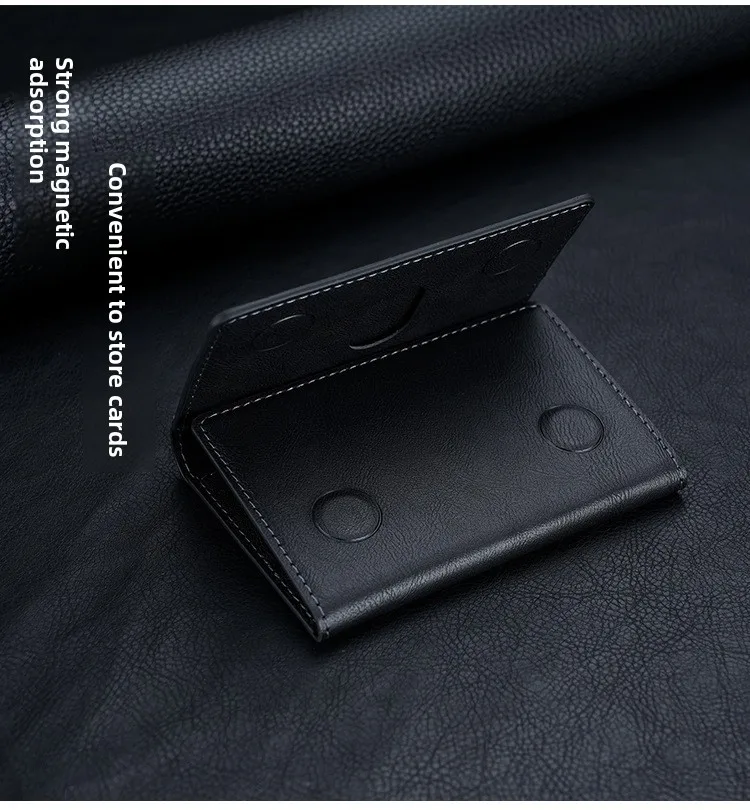 Trifold Magnetic Phone Wallet PU Leather Card Bag Magnetic Card Holder Wallet Storage for IPhone16 15 12 13 14 Pro Max Plus Mini