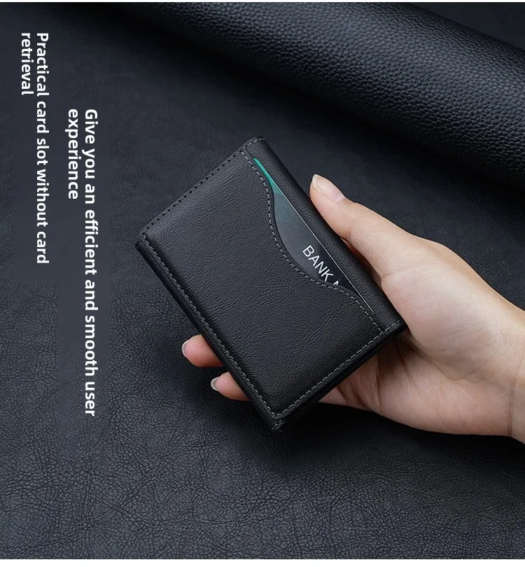 Trifold Magnetic Phone Wallet PU Leather Card Bag Magnetic Card Holder Wallet Storage for IPhone16 15 12 13 14 Pro Max Plus Mini