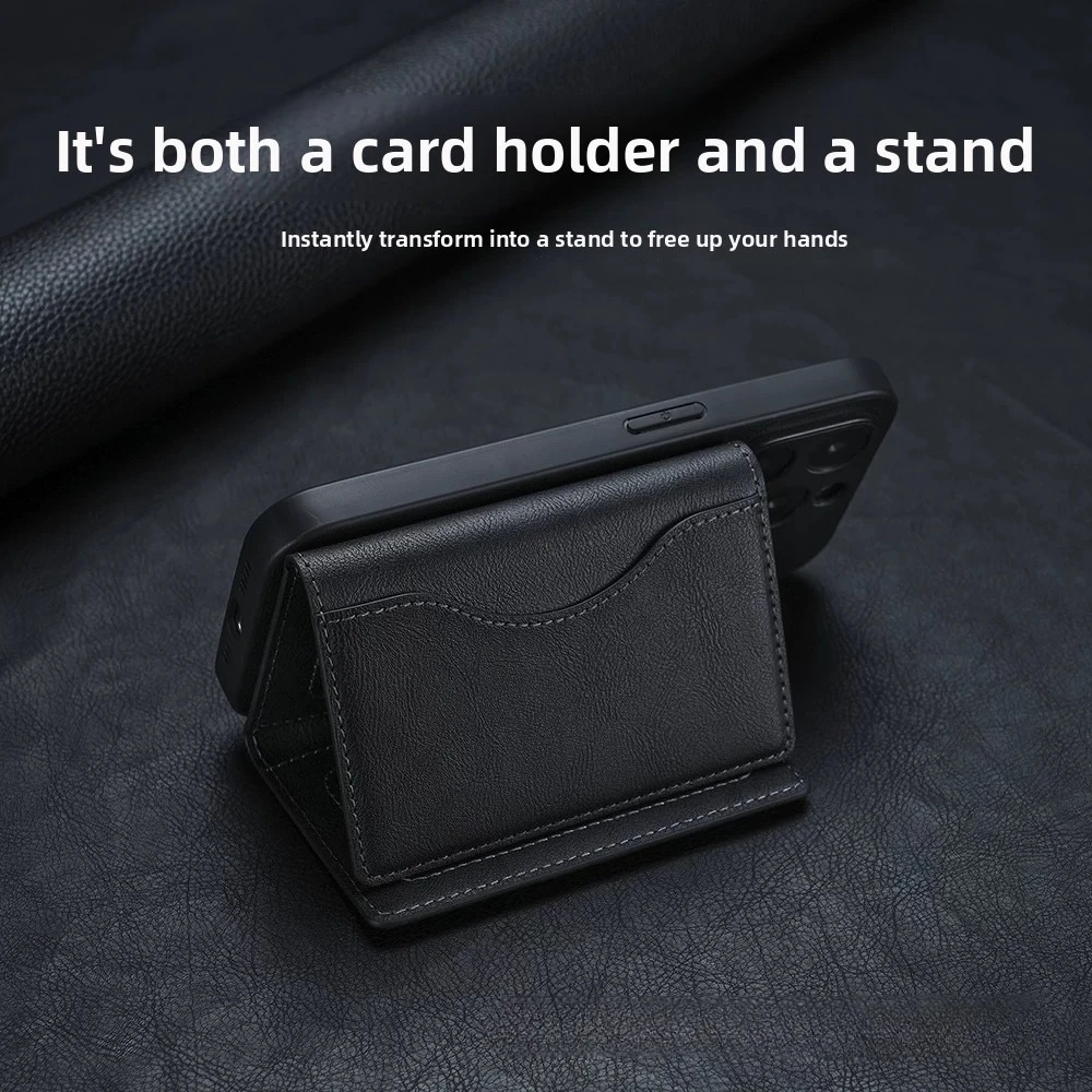 Trifold Magnetic Phone Wallet PU Leather Card Bag Magnetic Card Holder Wallet Storage for IPhone16 15 12 13 14 Pro Max Plus Mini