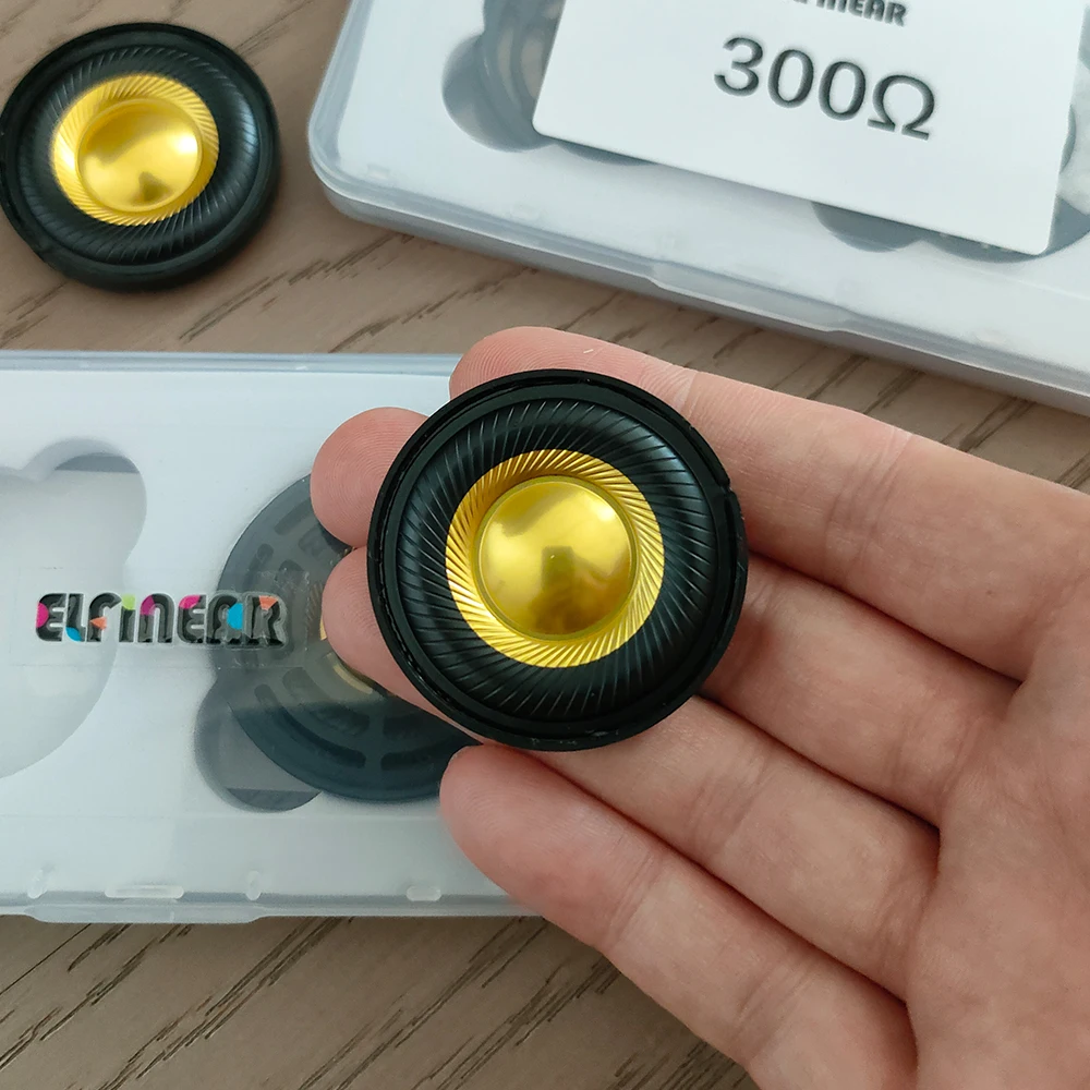 ELFINEAR CarbonGild 40 1Pair 40mm Carbon Fiber Gilded Dome Headphone Driver, 32Ω/300Ω Options