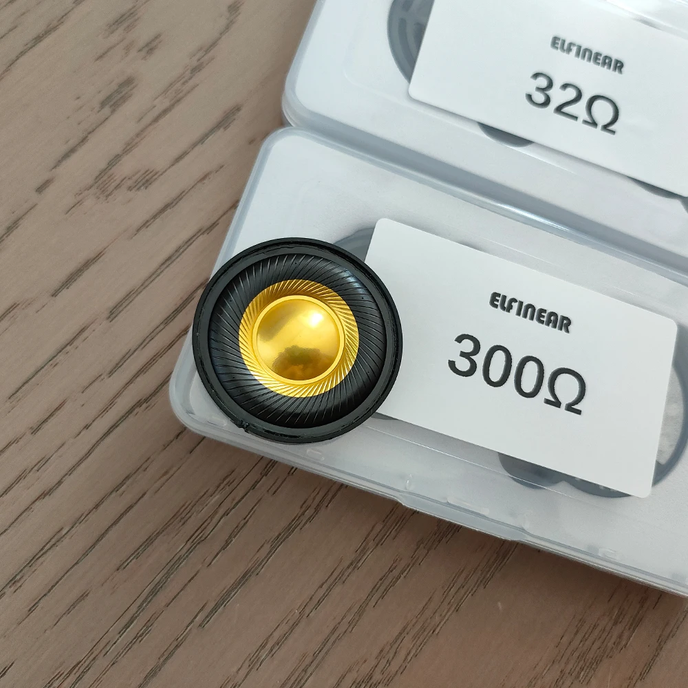 ELFINEAR CarbonGild 40 1Pair 40mm Carbon Fiber Gilded Dome Headphone Driver, 32Ω/300Ω Options
