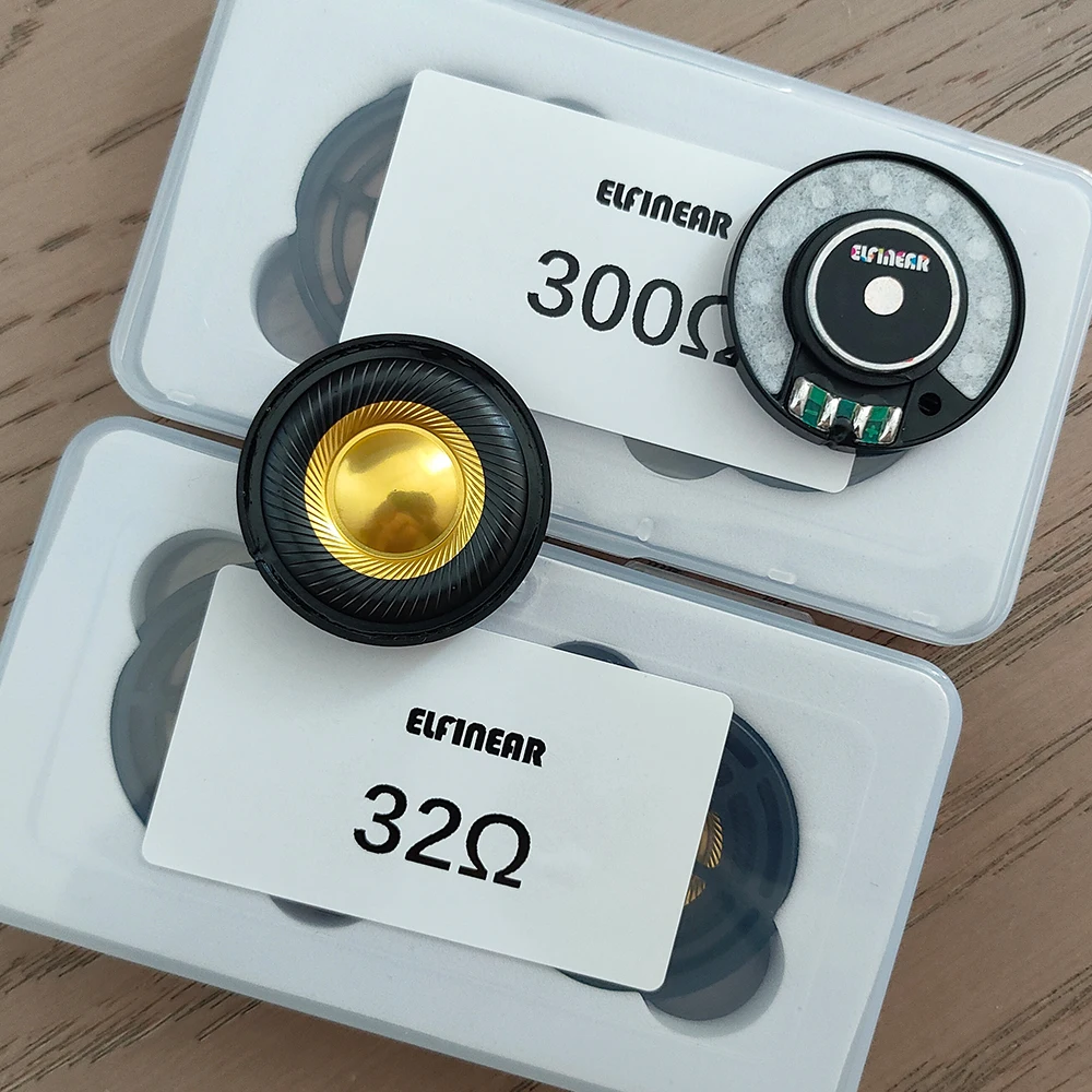 ELFINEAR CarbonGild 40 1Pair 40mm Carbon Fiber Gilded Dome Headphone Driver, 32Ω/300Ω Options