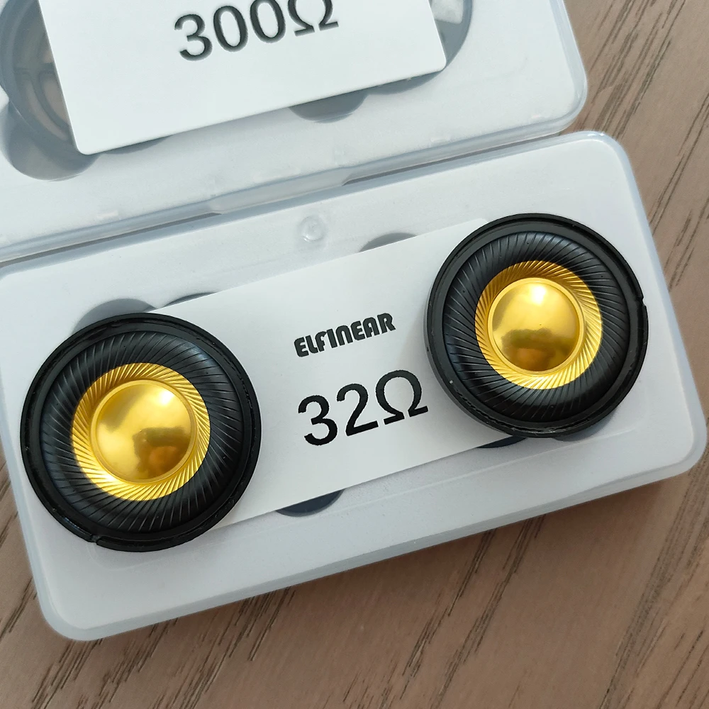 ELFINEAR CarbonGild 40 1Pair 40mm Carbon Fiber Gilded Dome Headphone Driver, 32Ω/300Ω Options