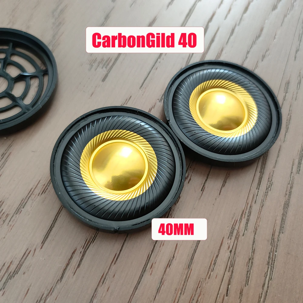 ELFINEAR CarbonGild 40 1Pair 40mm Carbon Fiber Gilded Dome Headphone Driver, 32Ω/300Ω Options