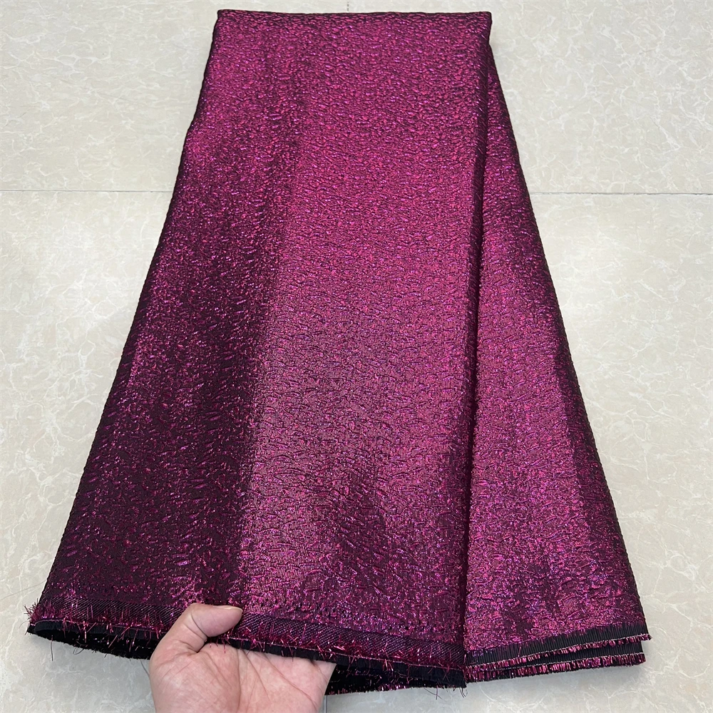 2024High Quality African Nigerian Tulle Lace Fabric Embroidery Silk Fabric French Dress Prom Party Gown For Sewing 5Yards YXZ130