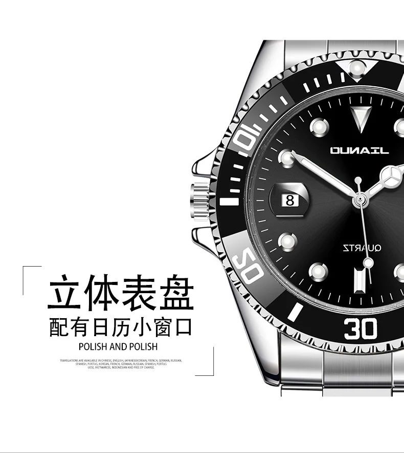 New Fashion Famous Man Luxury Calendar Quartz Watch Men Stainless Steel Casual Watches Reloj Hombre Male Wristwatches Gift Clock