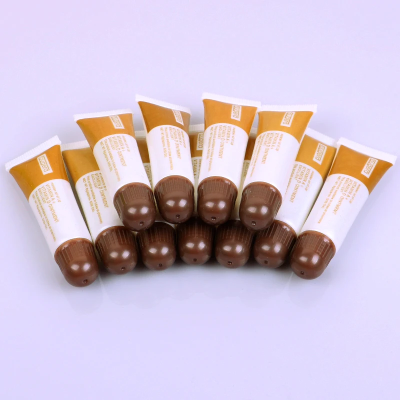 100pcs Vitamin A D Tattoo Aftercare Cream Gel Healing Skin Anti-Scar Preserve Color PMU Care Tattoo Accessories Brown