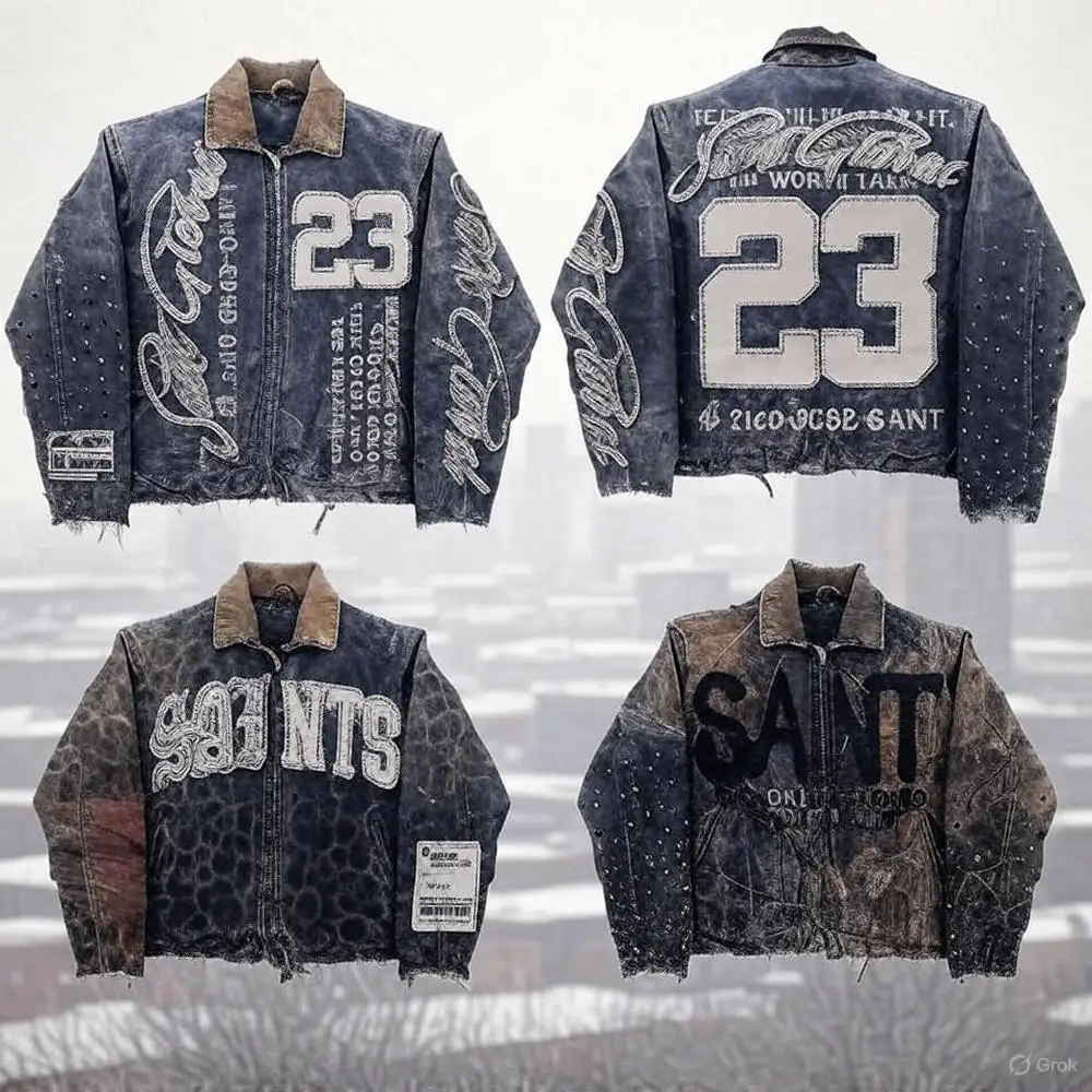 American Vintage Denim Jacket Y2K Clothes Men Women Hip Hop Letter Patchwork Embroidery Rhinestones Oversized Jacket Casual Coat