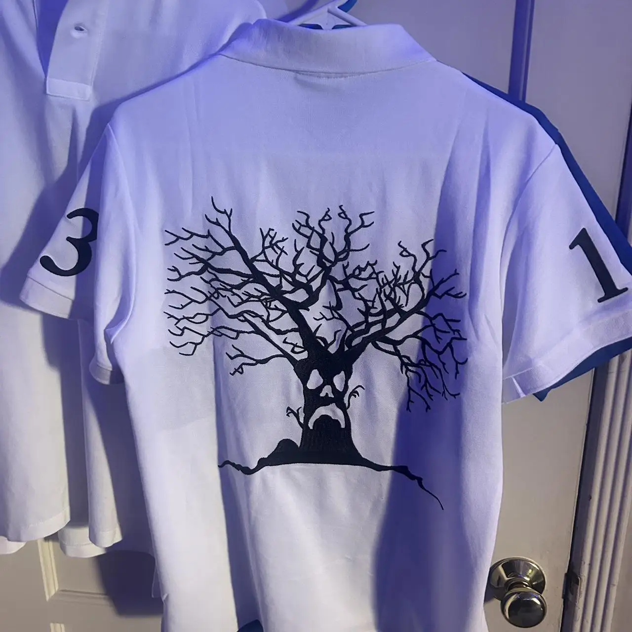 Retro Haunted Mound Polo Shirt Y2K Clothes Mens Womens Harajuku Hip Hop Letter Embroidery Oversized Tshirt Short Sleeve Tops