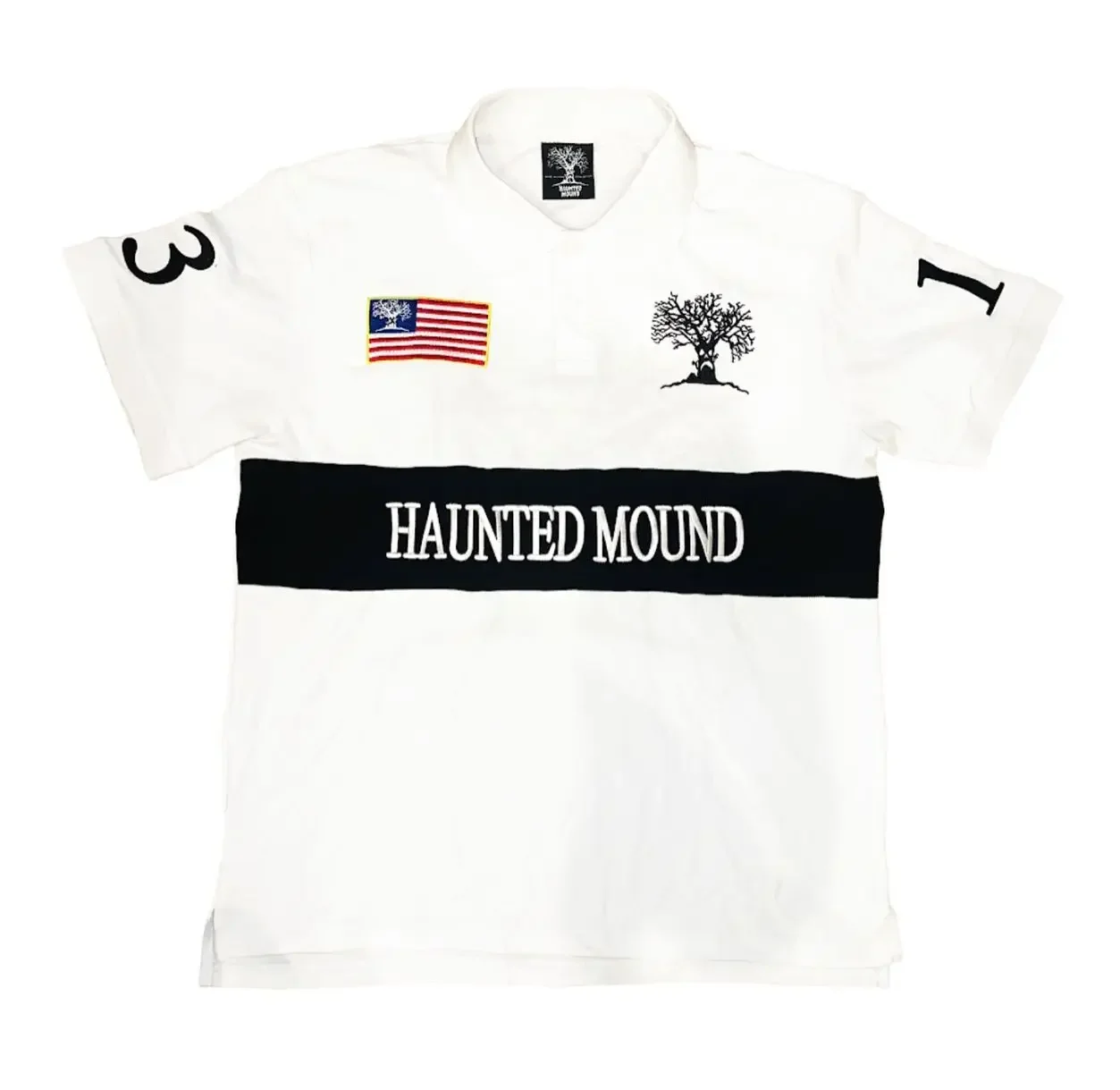 Retro Haunted Mound Polo Shirt Y2K Clothes Mens Womens Harajuku Hip Hop Letter Embroidery Oversized Tshirt Short Sleeve Tops