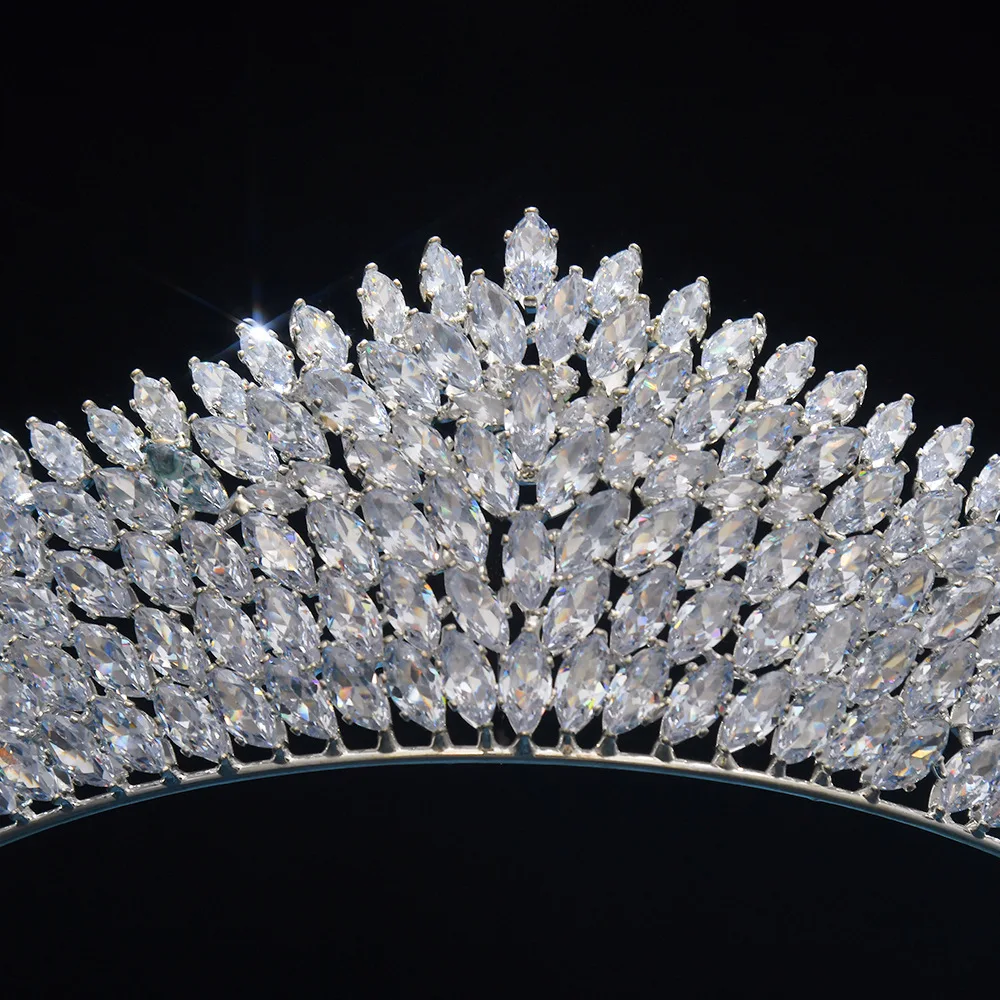 CZ Cubic Zirconia Tiaras and Crowns Headband For Brides Women Prom Pageant Headpiece Wedding Accessories Bridal Hair Jewelry