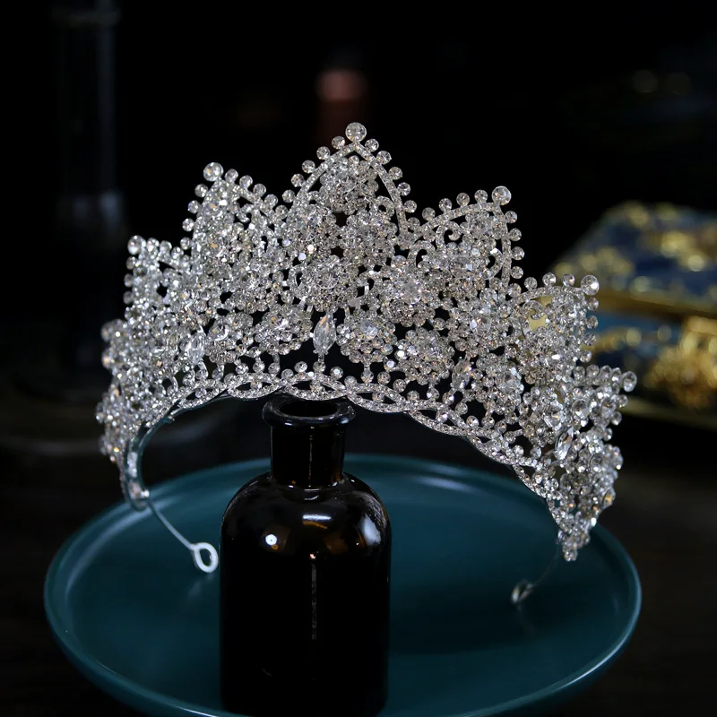 Bridal Hair Jewelry Big Large Headband Headpiece Brides Pageant Prom Rhinestones Crystal Crowns and Tiaras Wedding Accessories