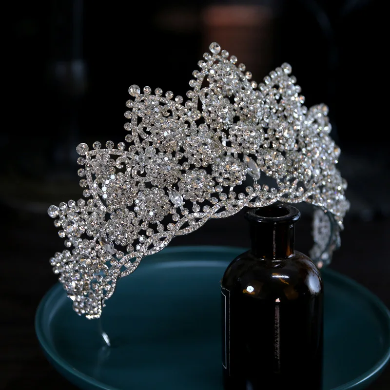 Bridal Hair Jewelry Big Large Headband Headpiece Brides Pageant Prom Rhinestones Crystal Crowns and Tiaras Wedding Accessories