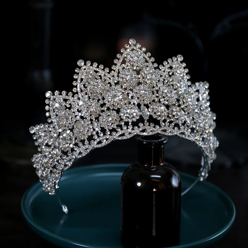 Bridal Hair Jewelry Big Large Headband Headpiece Brides Pageant Prom Rhinestones Crystal Crowns and Tiaras Wedding Accessories