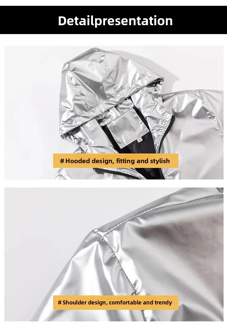 Men's Fashion Bright Surface Hooded Jackets Men Hiking Fishing Outdoor Sport Windbreak Thin Style Coats Trend Men's Clothing 7XL