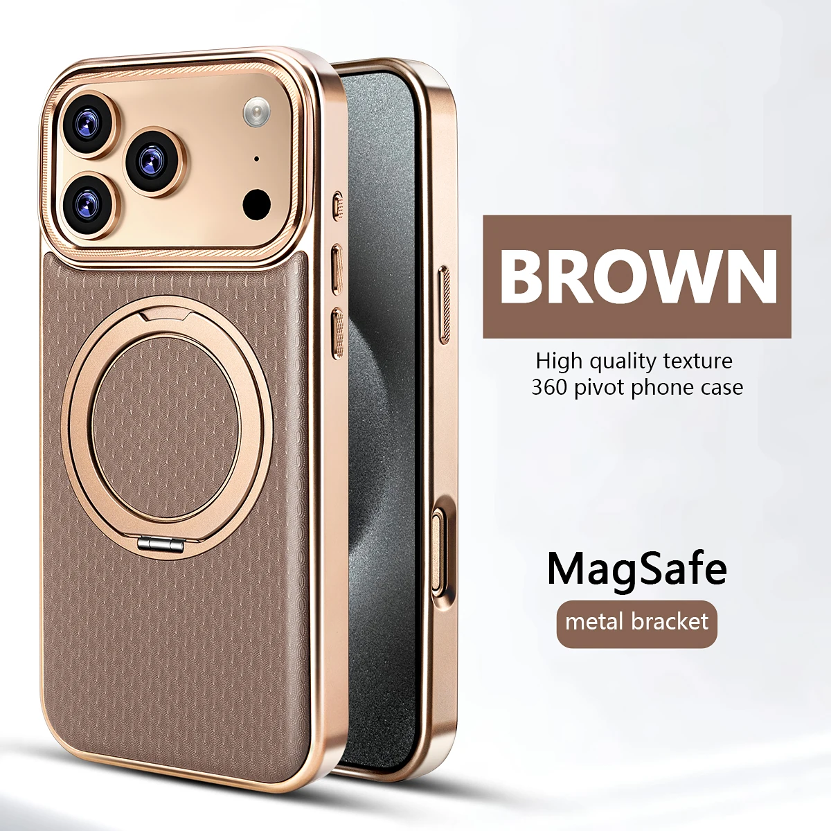 Leather Case for iPhone 15 14 13 18 Pro Max 12 16 Plus Magnetic Wireless Metal Ring Charging Solid Color 17 Air Cover Case