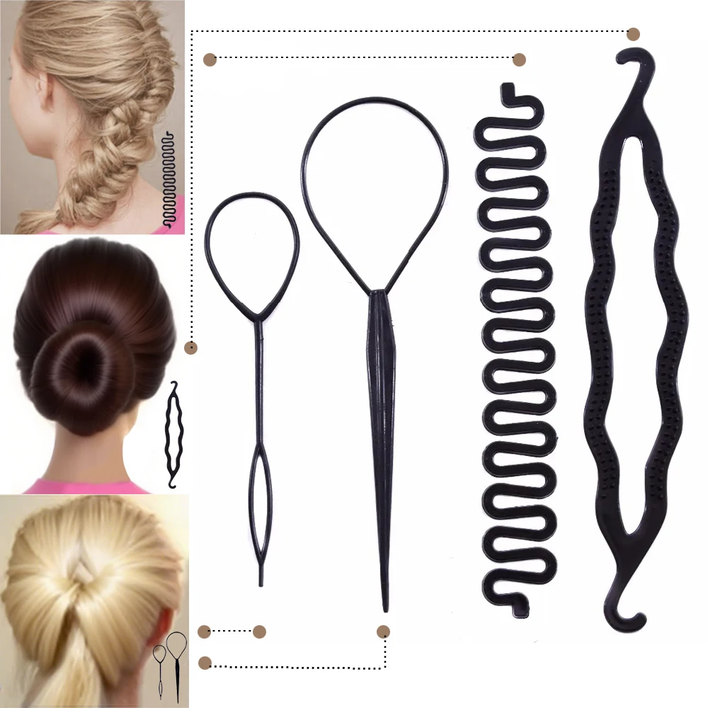Magic Hair Braiding Twist Curler Styling Set Hairpin Holding Hair Braiders Pull Hair Needle Ponytail DIY Tool