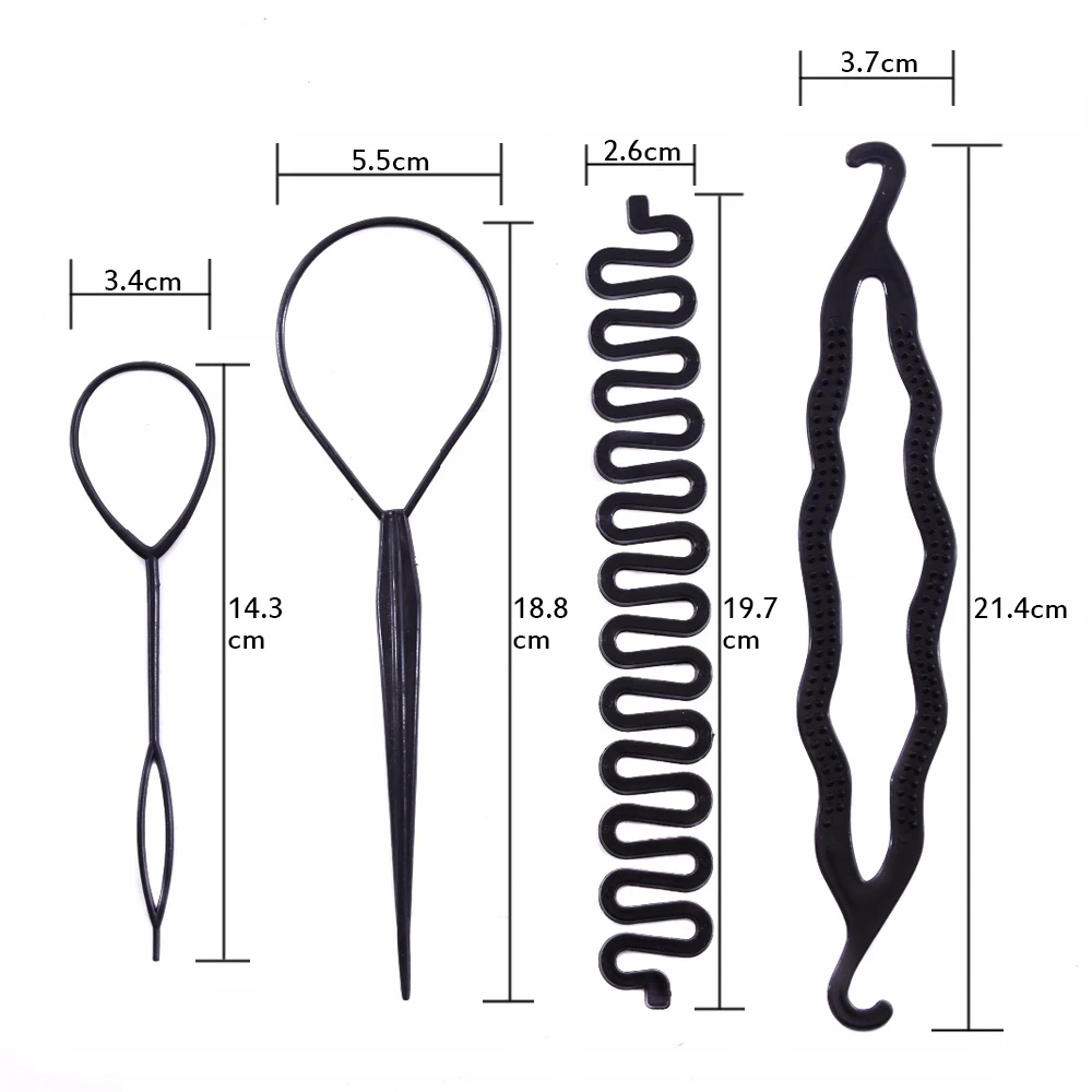 Magic Hair Braiding Twist Curler Styling Set Hairpin Holding Hair Braiders Pull Hair Needle Ponytail DIY Tool