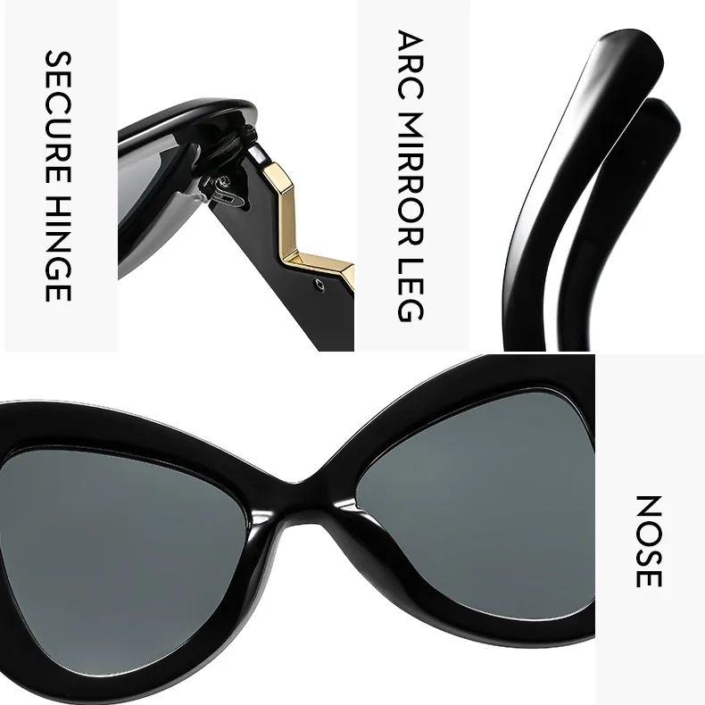 2025 New Fashion Big Frame Cat's Eye Butterfly Women Sunglasses Luxury Designer Men Sunglass Outdoor Travel Eyewear Female UV400