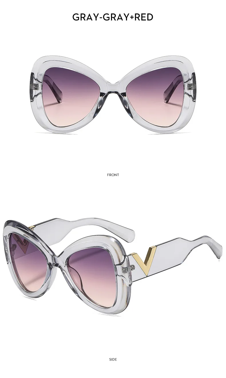 2025 New Fashion Big Frame Cat's Eye Butterfly Women Sunglasses Luxury Designer Men Sunglass Outdoor Travel Eyewear Female UV400