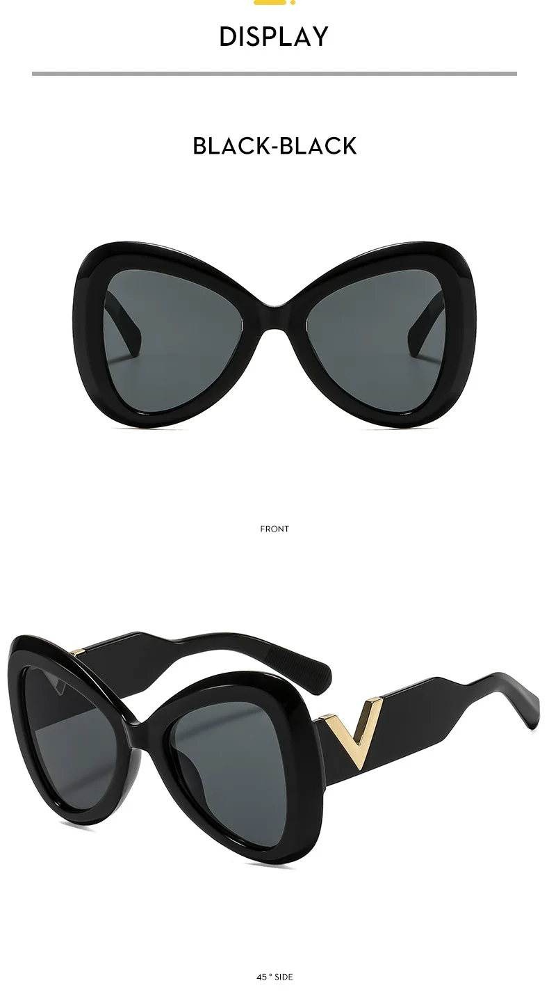 2025 New Fashion Big Frame Cat's Eye Butterfly Women Sunglasses Luxury Designer Men Sunglass Outdoor Travel Eyewear Female UV400