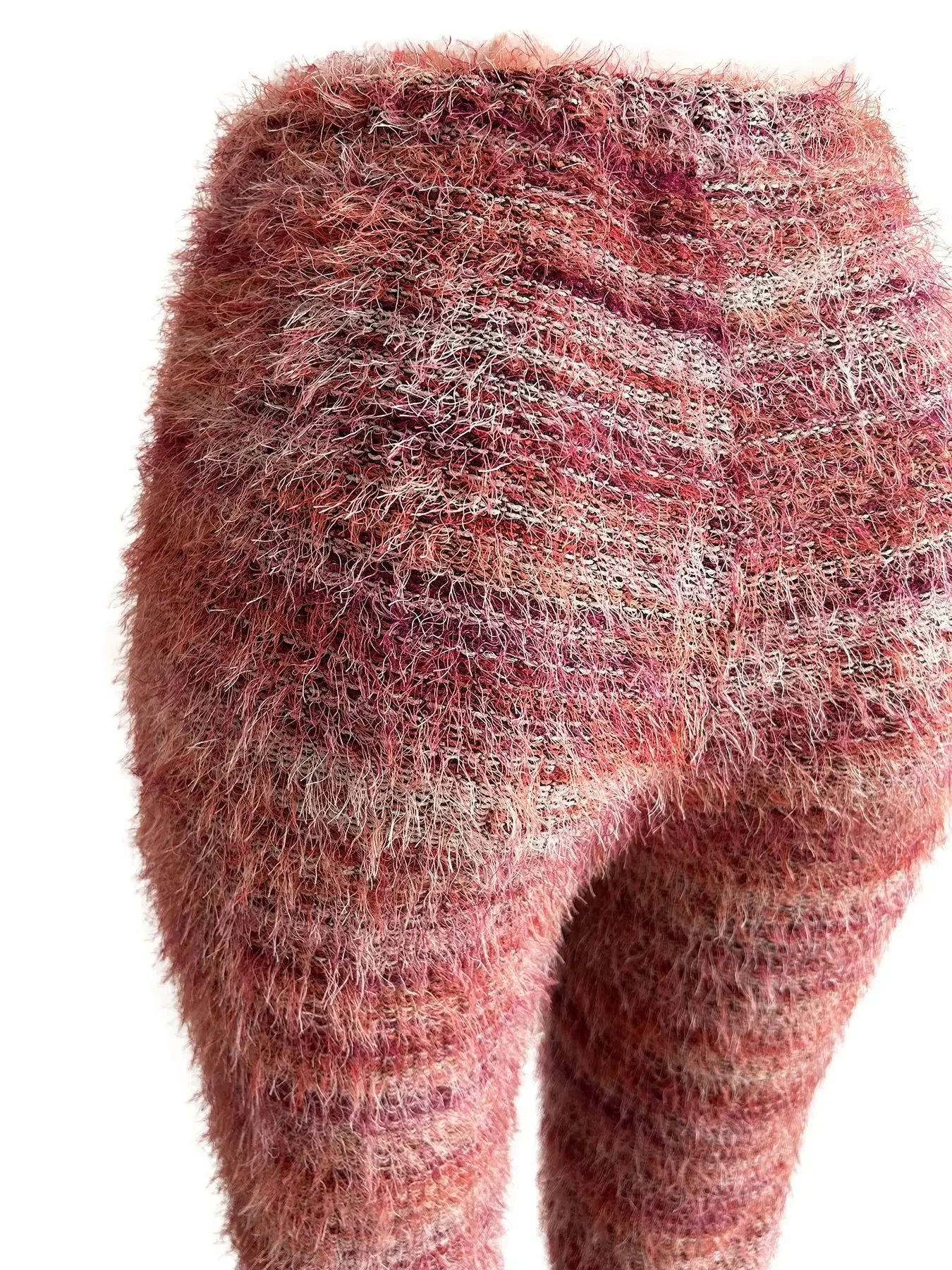 CM.YAYA Women Streetwear Knit Ribbed Striped Keep Warm Winter Flare Pants 2024 Fashion Active High Waist Trousers