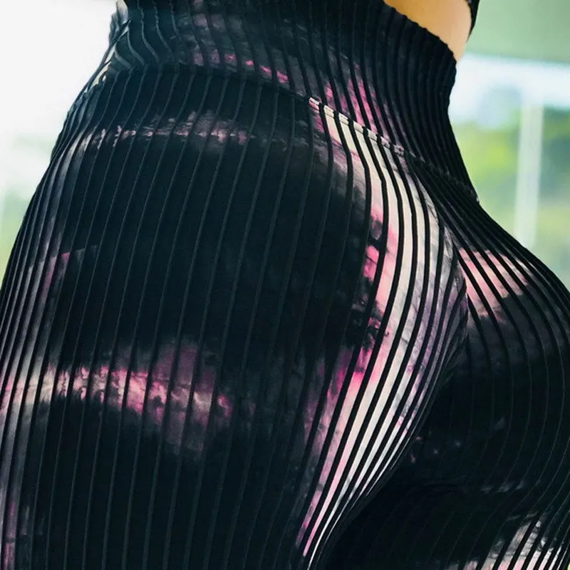 New Scrunch Butt Yoga Leggings Push Up Skinny Slim Pencil Pants Fitness Print Floral Running Sportswear Casual Trousers