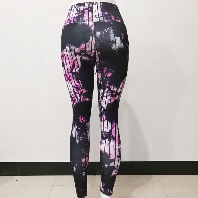 New Scrunch Butt Yoga Leggings Push Up Skinny Slim Pencil Pants Fitness Print Floral Running Sportswear Casual Trousers