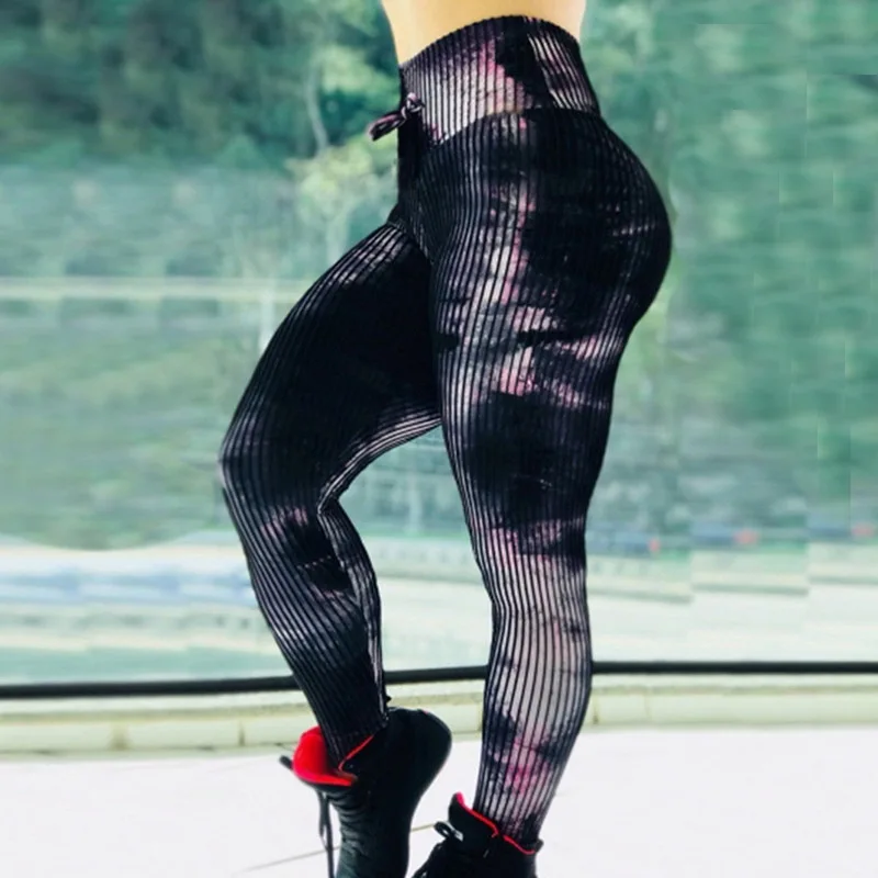 New Scrunch Butt Yoga Leggings Push Up Skinny Slim Pencil Pants Fitness Print Floral Running Sportswear Casual Trousers