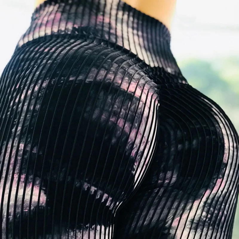 New Scrunch Butt Yoga Leggings Push Up Skinny Slim Pencil Pants Fitness Print Floral Running Sportswear Casual Trousers