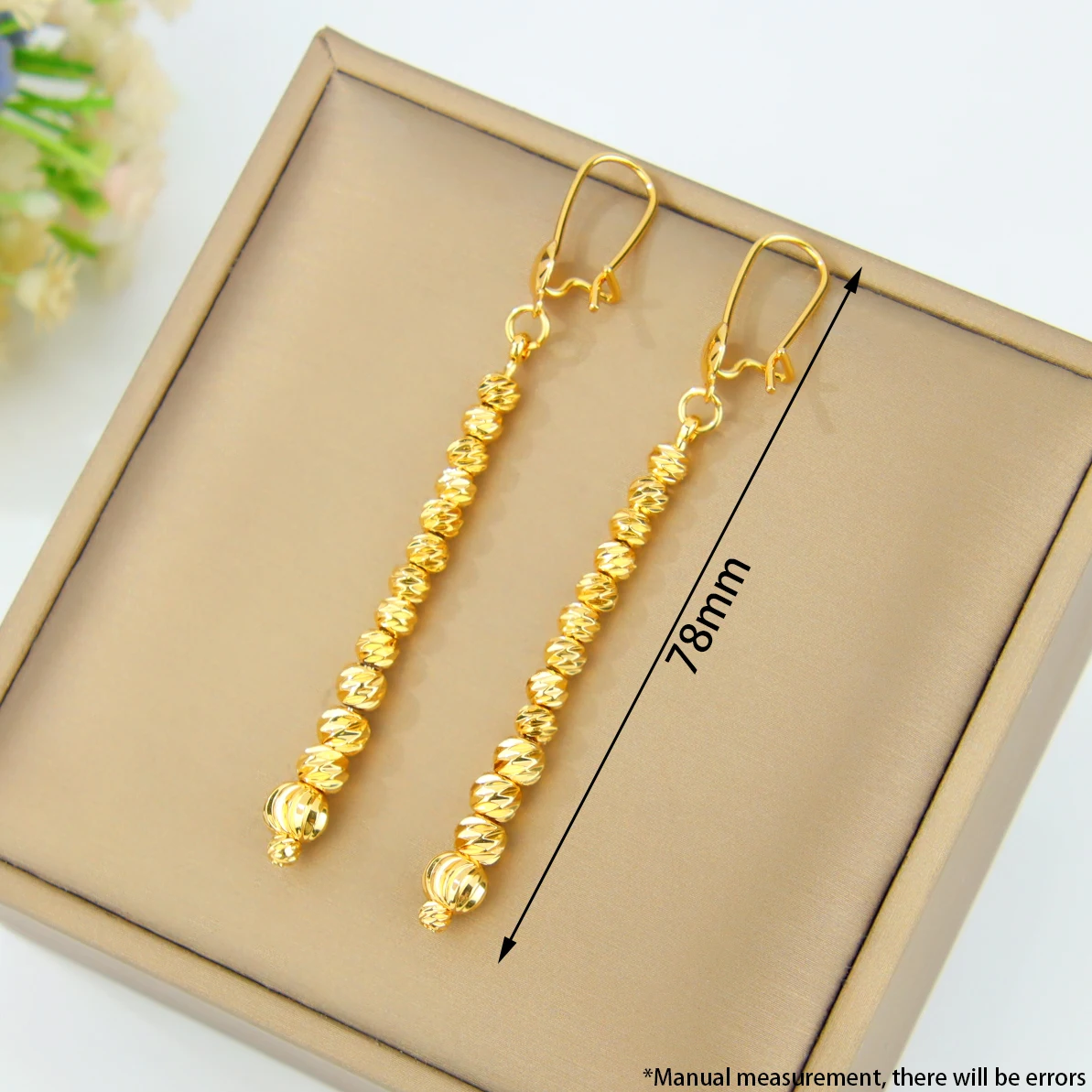Arabic Fashion Beads Charm Earrings 21k Gold Plated Dubai Vintage Coins Drop Earring Oman Muslim Women Event Party Jewelry
