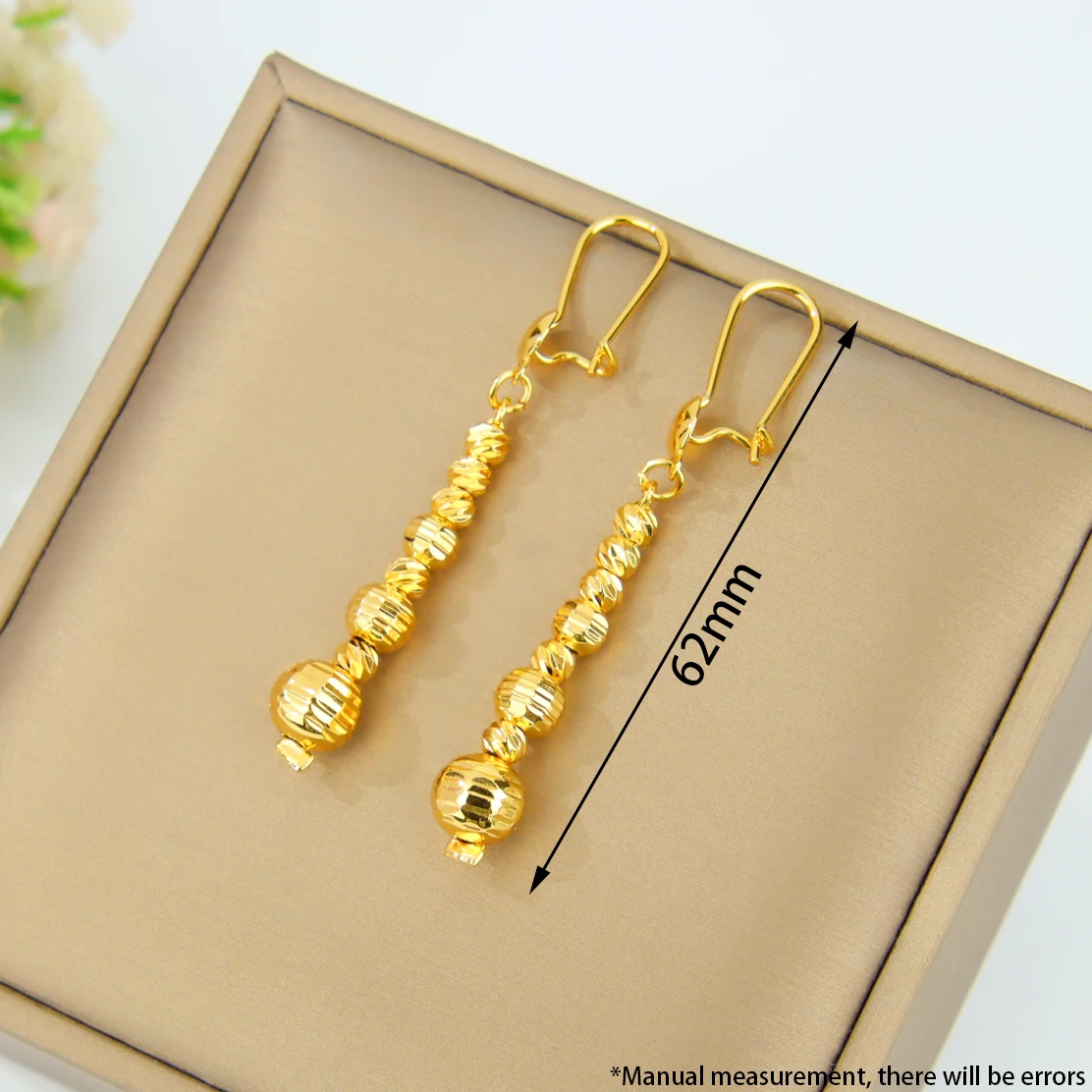 Arabic Fashion Beads Charm Earrings 21k Gold Plated Dubai Vintage Coins Drop Earring Oman Muslim Women Event Party Jewelry