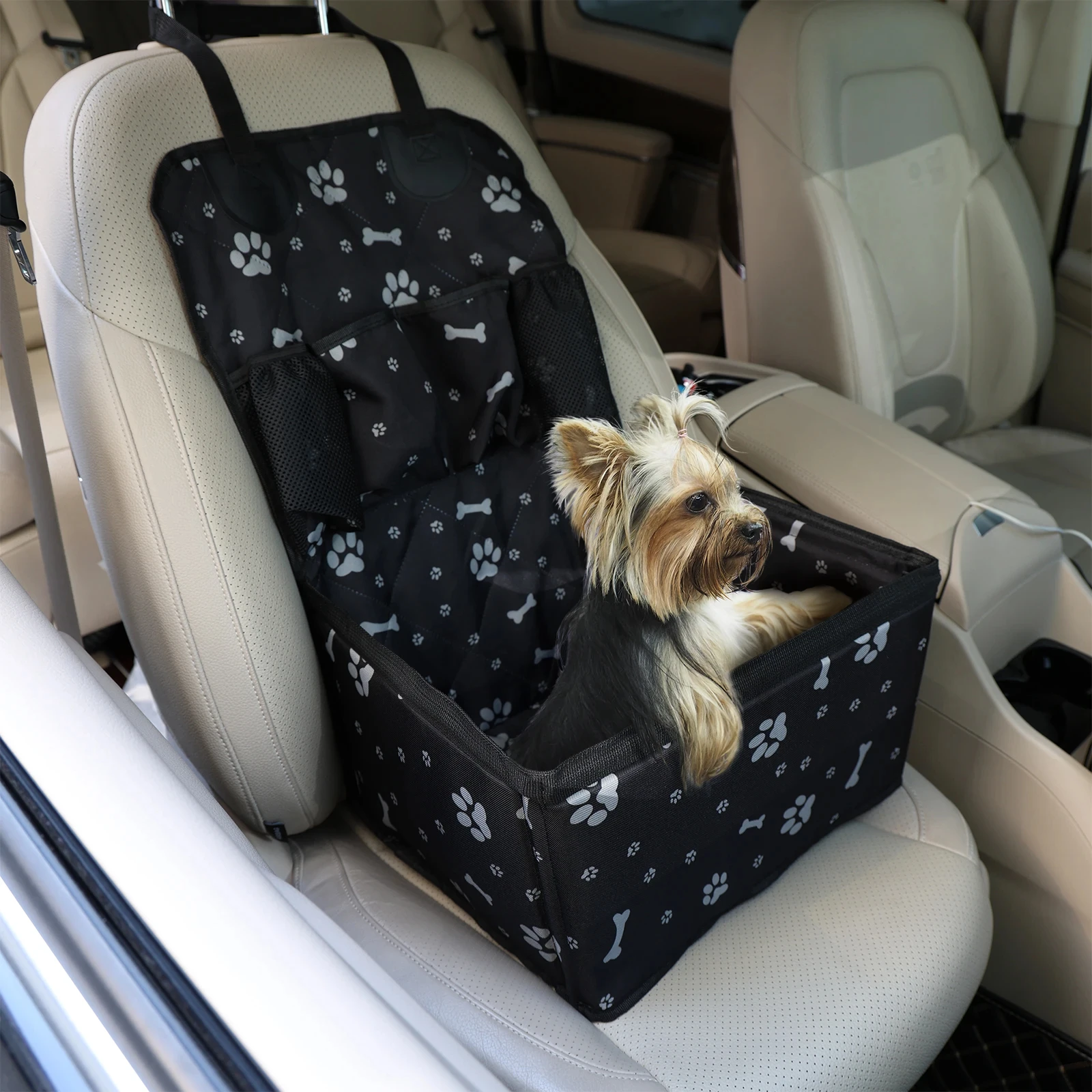 Dog Car Seat with Storage Pocket,Travel Dog Bag Cover Folding Hammock Pet Carriers and Travel Gear for Small Medium Dog Supplies