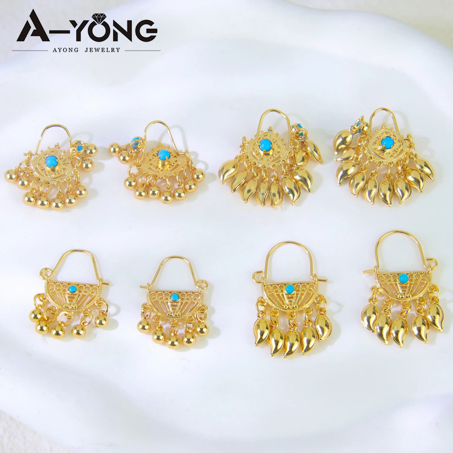 Dubai Fashion Drop Earrings 21k Gold Plated Arabic Coins Tassel Dangle Earring Ethiopia Women Bridal Wedding Party Jewelry