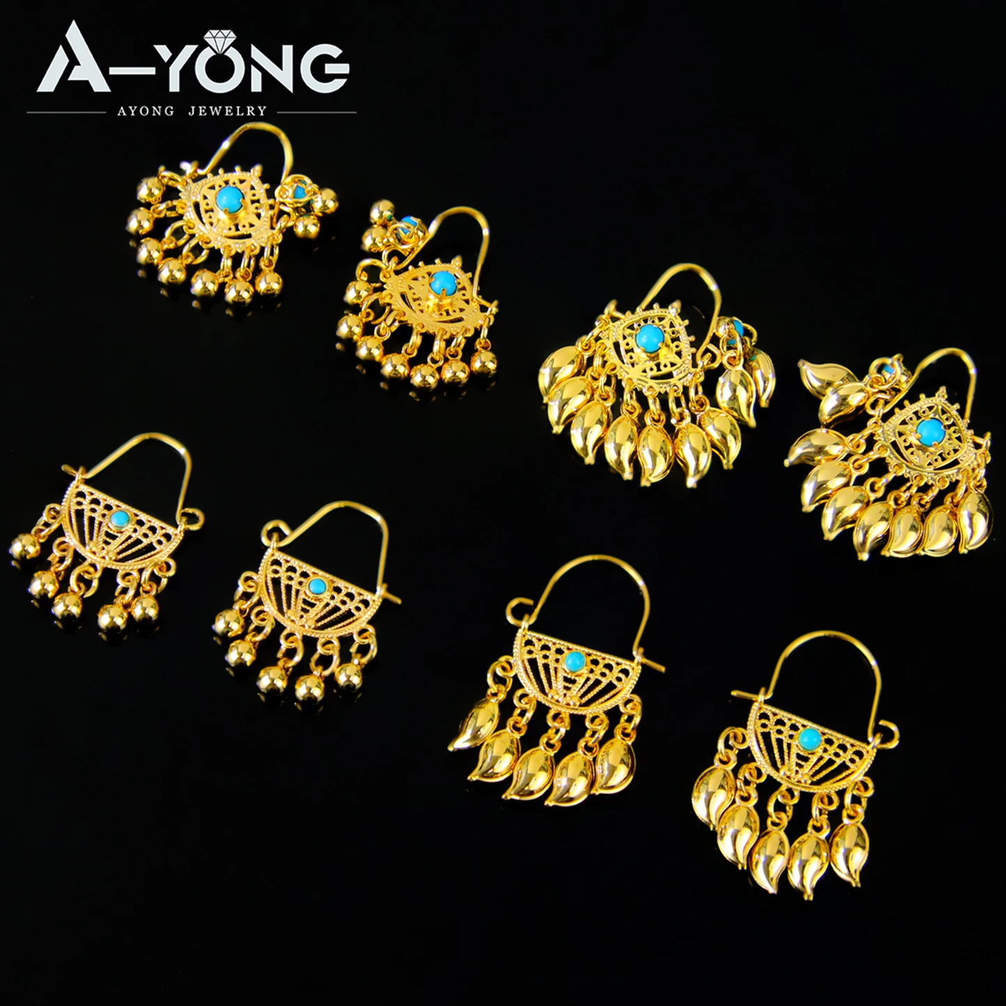 Dubai Fashion Drop Earrings 21k Gold Plated Arabic Coins Tassel Dangle Earring Ethiopia Women Bridal Wedding Party Jewelry
